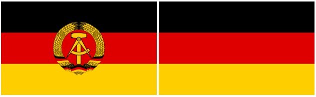 Credit: Flaggenentwurf (GDR flag), SKopp & Madden (FRG flag)